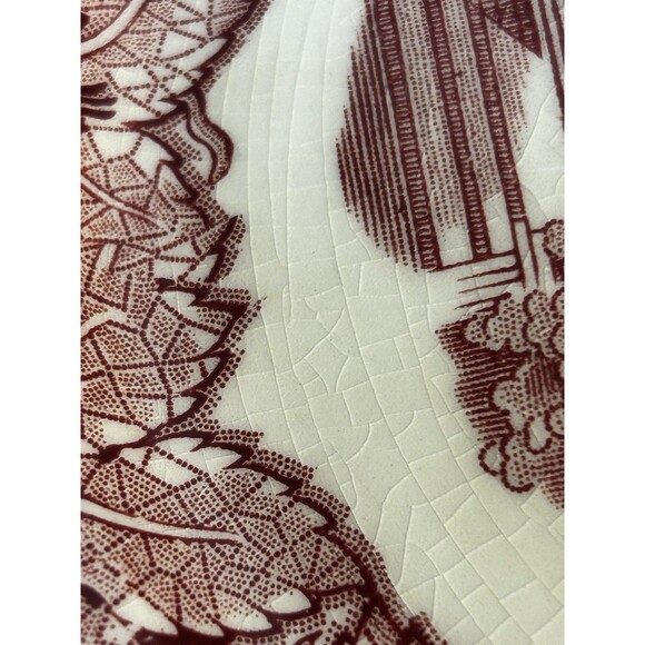 Set Of 3 Mason's Vista Red Pink Ironstone 7.5” Salad Bread Plates England READ - Picture 7 of 10